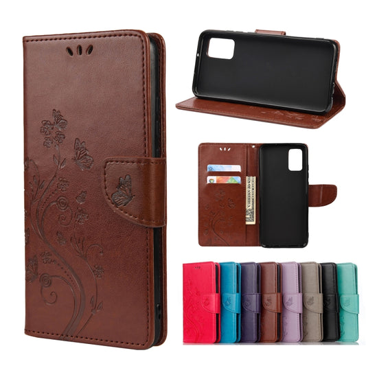 For Xiaomi Redmi Note 10 5G Butterfly Flower Pattern Horizontal Flip Leather Case with Holder & Card Slots & Wallet(Brown) - Xiaomi Cases by buy2fix | Online Shopping UK | buy2fix