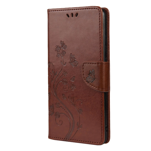 For Xiaomi Redmi Note 10 5G Butterfly Flower Pattern Horizontal Flip Leather Case with Holder & Card Slots & Wallet(Brown) - Xiaomi Cases by buy2fix | Online Shopping UK | buy2fix