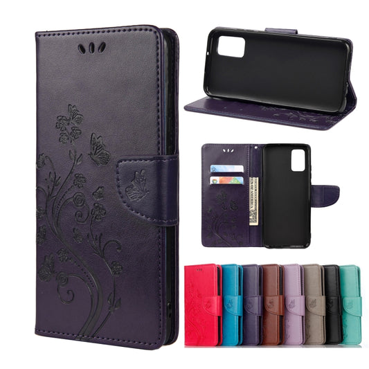 For Xiaomi Redmi Note 10 5G Butterfly Flower Pattern Horizontal Flip Leather Case with Holder & Card Slots & Wallet(Deep Purple) - Xiaomi Cases by buy2fix | Online Shopping UK | buy2fix