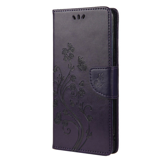 For Xiaomi Redmi Note 10 5G Butterfly Flower Pattern Horizontal Flip Leather Case with Holder & Card Slots & Wallet(Deep Purple) - Xiaomi Cases by buy2fix | Online Shopping UK | buy2fix