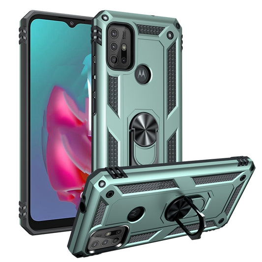 For Motorola Moto G10 / G30 Shockproof TPU + PC Protective Case with 360 Degree Rotating Holder(Green) - Motorola Cases by buy2fix | Online Shopping UK | buy2fix