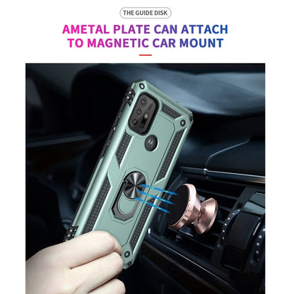 For Motorola Moto G10 / G30 Shockproof TPU + PC Protective Case with 360 Degree Rotating Holder(Green) - Motorola Cases by buy2fix | Online Shopping UK | buy2fix