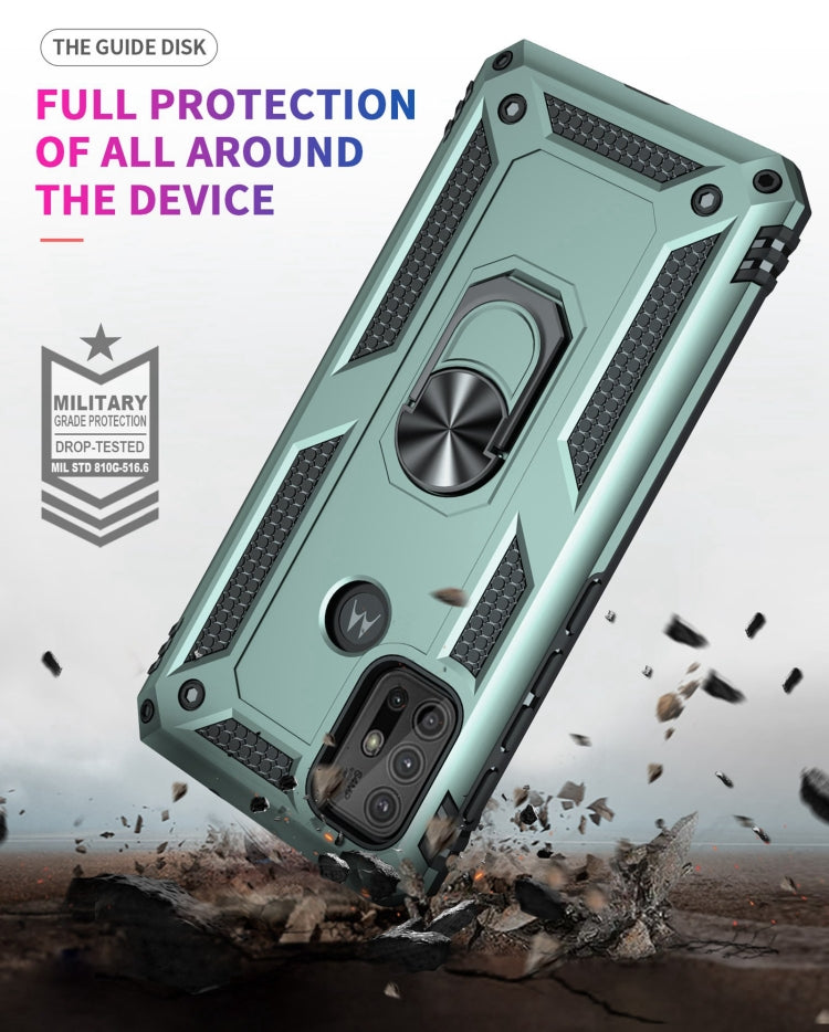 For Motorola Moto G10 / G30 Shockproof TPU + PC Protective Case with 360 Degree Rotating Holder(Green) - Motorola Cases by buy2fix | Online Shopping UK | buy2fix
