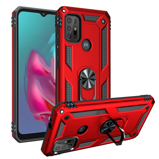 For Motorola Moto G10 / G30 Shockproof TPU + PC Protective Case with 360 Degree Rotating Holder(Red) - Motorola Cases by buy2fix | Online Shopping UK | buy2fix