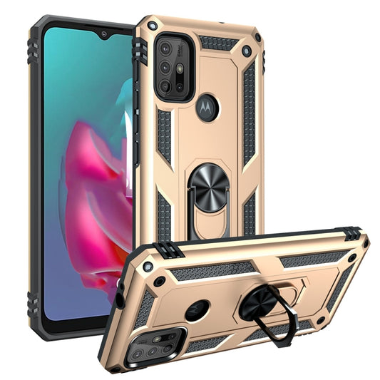 For Motorola Moto G10 / G30 Shockproof TPU + PC Protective Case with 360 Degree Rotating Holder(Gold) - Motorola Cases by buy2fix | Online Shopping UK | buy2fix