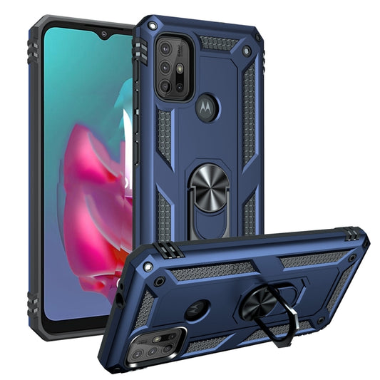 For Motorola Moto G10 / G30 Shockproof TPU + PC Protective Case with 360 Degree Rotating Holder(Blue) - Motorola Cases by buy2fix | Online Shopping UK | buy2fix