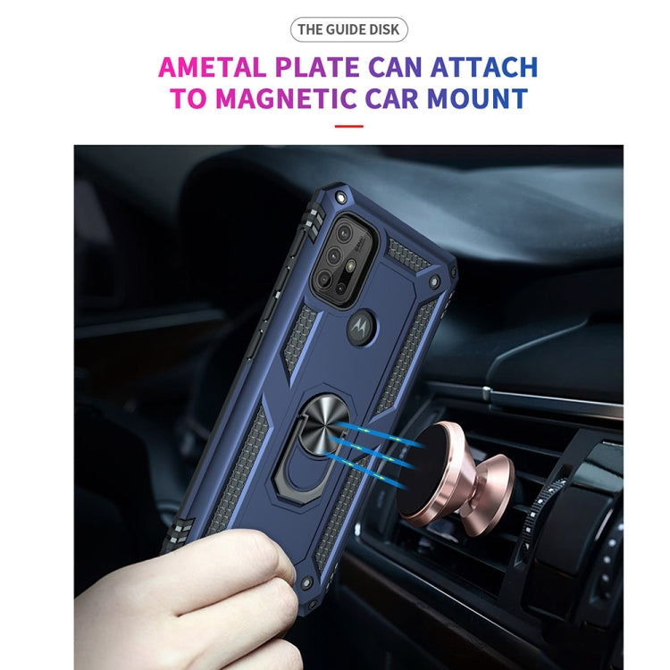 For Motorola Moto G10 / G30 Shockproof TPU + PC Protective Case with 360 Degree Rotating Holder(Blue) - Motorola Cases by buy2fix | Online Shopping UK | buy2fix
