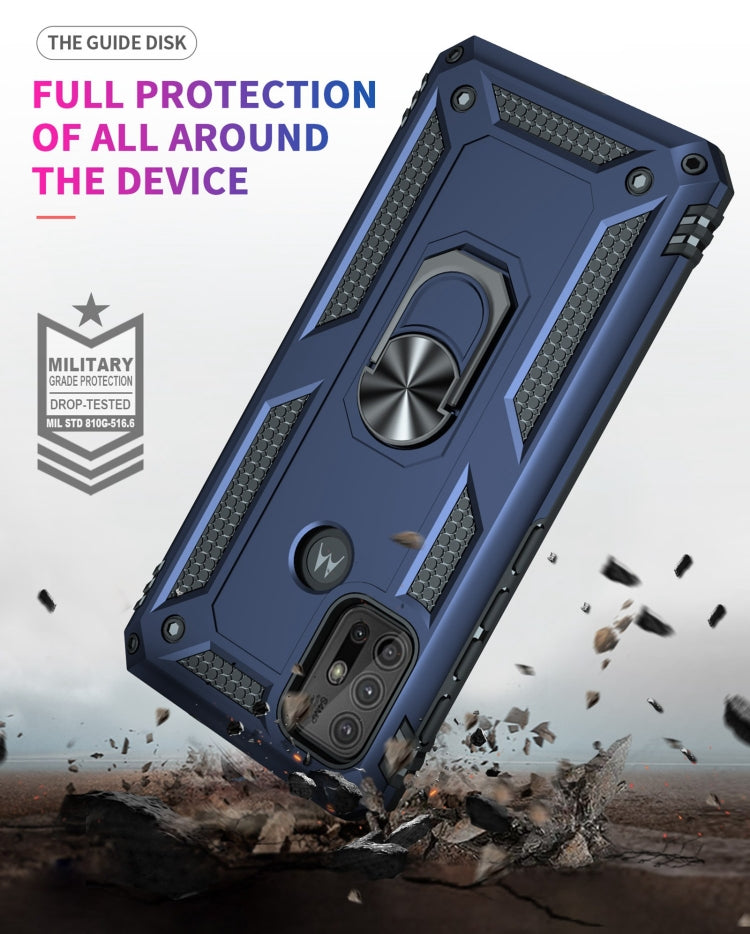For Motorola Moto G10 / G30 Shockproof TPU + PC Protective Case with 360 Degree Rotating Holder(Blue) - Motorola Cases by buy2fix | Online Shopping UK | buy2fix