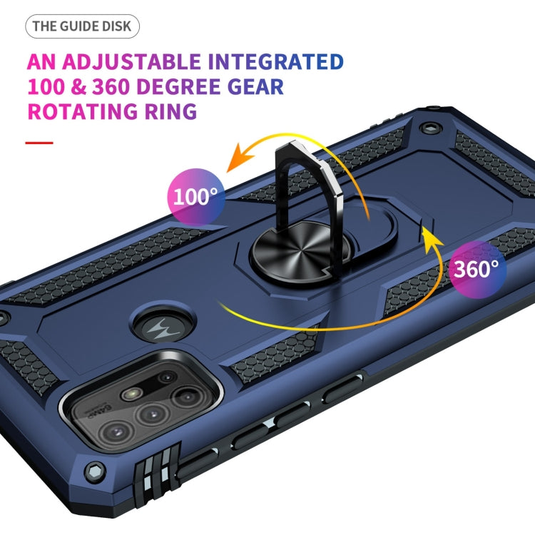 For Motorola Moto G10 / G30 Shockproof TPU + PC Protective Case with 360 Degree Rotating Holder(Blue) - Motorola Cases by buy2fix | Online Shopping UK | buy2fix