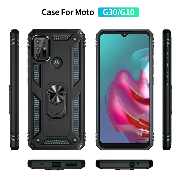 For Motorola Moto G10 / G30 Shockproof TPU + PC Protective Case with 360 Degree Rotating Holder(Black) - Motorola Cases by buy2fix | Online Shopping UK | buy2fix
