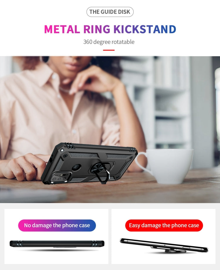 For Motorola Moto G10 / G30 Shockproof TPU + PC Protective Case with 360 Degree Rotating Holder(Black) - Motorola Cases by buy2fix | Online Shopping UK | buy2fix