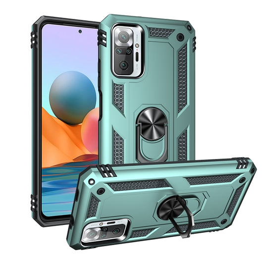 For Xiaomi Redmi Note 10 Pro Shockproof TPU + PC Protective Case with 360 Degree Rotating Holder(Green) - Xiaomi Cases by buy2fix | Online Shopping UK | buy2fix