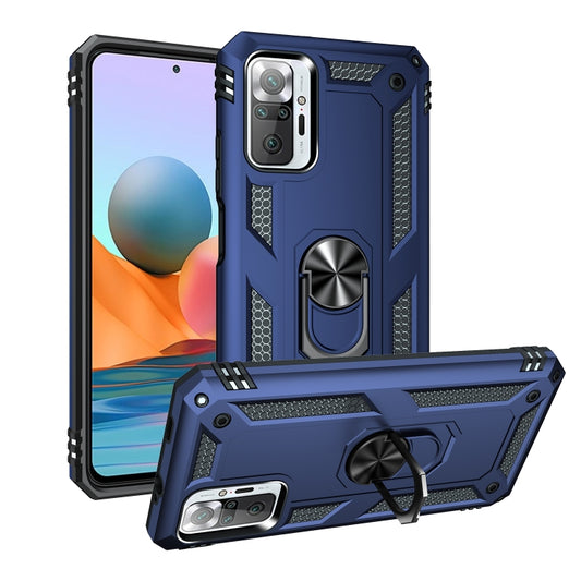 For Xiaomi Redmi Note 10 Pro Shockproof TPU + PC Protective Case with 360 Degree Rotating Holder(Blue) - Xiaomi Cases by buy2fix | Online Shopping UK | buy2fix