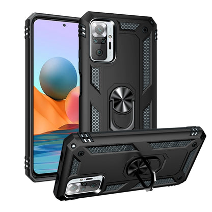 For Xiaomi Redmi Note 10 Pro Shockproof TPU + PC Protective Case with 360 Degree Rotating Holder(Black) - Xiaomi Cases by buy2fix | Online Shopping UK | buy2fix