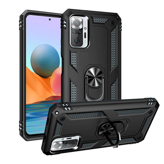 For Xiaomi Redmi Note 10 Pro Shockproof TPU + PC Protective Case with 360 Degree Rotating Holder(Black) - Xiaomi Cases by buy2fix | Online Shopping UK | buy2fix
