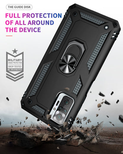For Xiaomi Redmi Note 10 Pro Shockproof TPU + PC Protective Case with 360 Degree Rotating Holder(Black) - Xiaomi Cases by buy2fix | Online Shopping UK | buy2fix