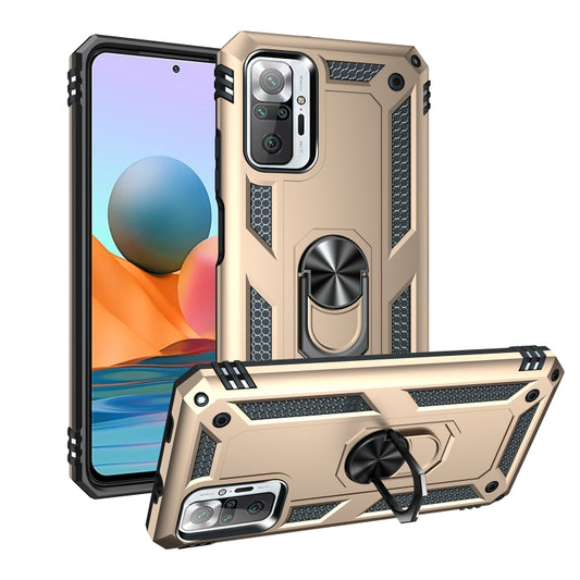 For Xiaomi Redmi Note 10 Pro Max Shockproof TPU + PC Protective Case with 360 Degree Rotating Holder(Gold) - Xiaomi Cases by buy2fix | Online Shopping UK | buy2fix