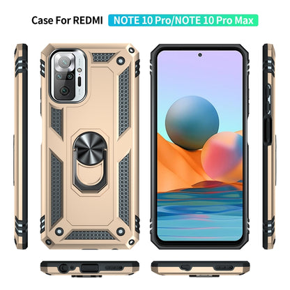 For Xiaomi Redmi Note 10 Pro Max Shockproof TPU + PC Protective Case with 360 Degree Rotating Holder(Gold) - Xiaomi Cases by buy2fix | Online Shopping UK | buy2fix