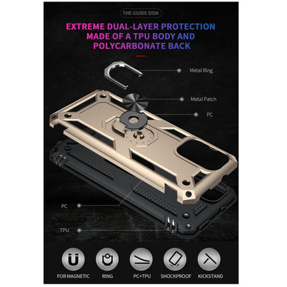 For Xiaomi Redmi Note 10 Pro Max Shockproof TPU + PC Protective Case with 360 Degree Rotating Holder(Gold) - Xiaomi Cases by buy2fix | Online Shopping UK | buy2fix