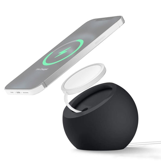 Silicone Pellet Magsafe Magnetic Charger Holder for iPhone 12 Series and Above(Black) - Desktop Holder by buy2fix | Online Shopping UK | buy2fix