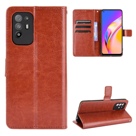 For OPPO A94 5G / Reno5 Z 5G / F19 Pro+ 5G Crazy Horse Texture Horizontal Flip Leather Case with Holder & Card Slots & Lanyard(Brown) by buy2fix
