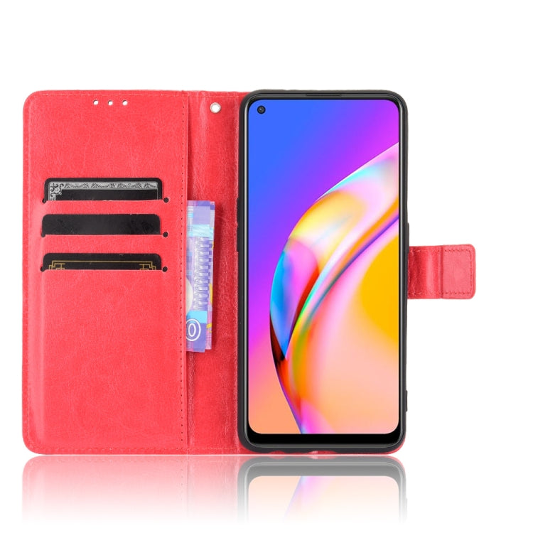 For OPPO A94 5G / Reno5 Z 5G / F19 Pro+ 5G Crazy Horse Texture Horizontal Flip Leather Case with Holder & Card Slots & Lanyard(Red) by buy2fix