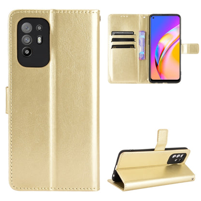 For OPPO A94 5G / Reno5 Z 5G / F19 Pro+ 5G Crazy Horse Texture Horizontal Flip Leather Case with Holder & Card Slots & Lanyard(Gold) by buy2fix