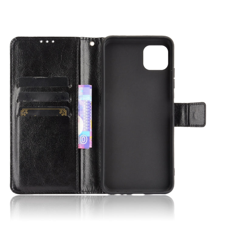 For Samsung Galaxy A22 5G Crazy Horse Texture Horizontal Flip Leather Case with Holder & Card Slots & Lanyard(Black) by buy2fix