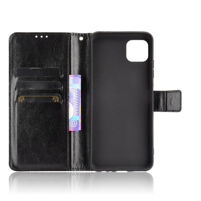 For Samsung Galaxy A22 5G Crazy Horse Texture Horizontal Flip Leather Case with Holder & Card Slots & Lanyard(Black) by buy2fix
