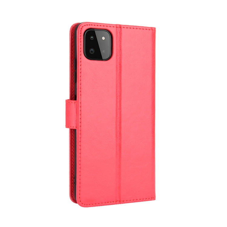 For Samsung Galaxy A22 5G Crazy Horse Texture Horizontal Flip Leather Case with Holder & Card Slots & Lanyard(Red) by buy2fix