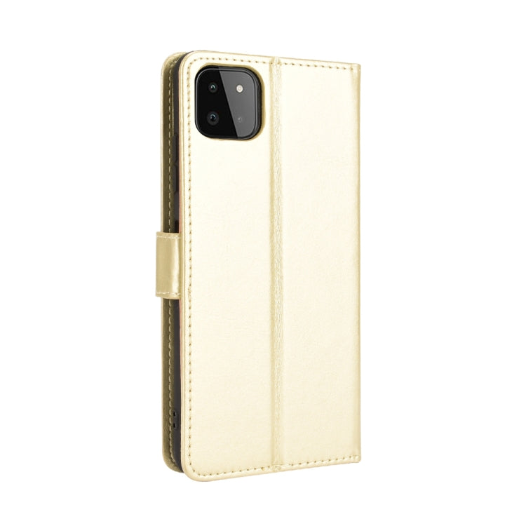 For Samsung Galaxy A22 5G Crazy Horse Texture Horizontal Flip Leather Case with Holder & Card Slots & Lanyard(Gold) by buy2fix