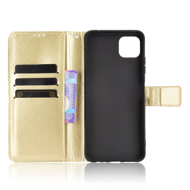 For Samsung Galaxy A22 5G Crazy Horse Texture Horizontal Flip Leather Case with Holder & Card Slots & Lanyard(Gold) by buy2fix