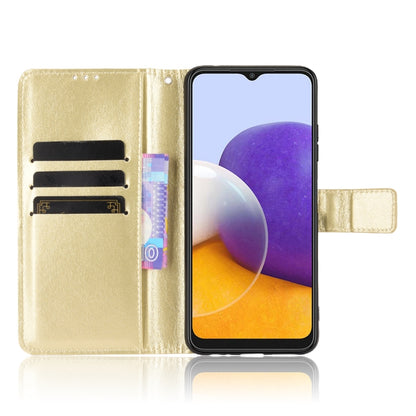 For Samsung Galaxy A22 5G Crazy Horse Texture Horizontal Flip Leather Case with Holder & Card Slots & Lanyard(Gold) by buy2fix