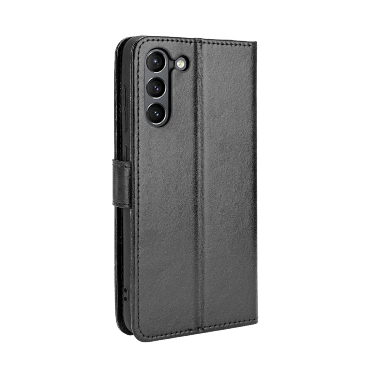 For Samsung Galaxy S21 FE Crazy Horse Texture Horizontal Flip Leather Case with Holder & Card Slots & Lanyard(Black) by buy2fix