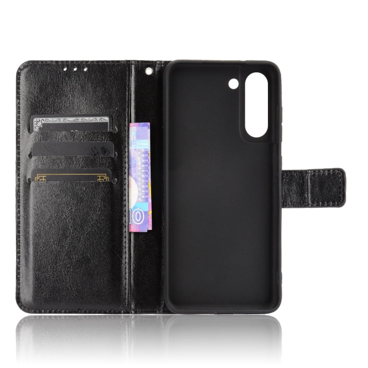 For Samsung Galaxy S21 FE Crazy Horse Texture Horizontal Flip Leather Case with Holder & Card Slots & Lanyard(Black) by buy2fix