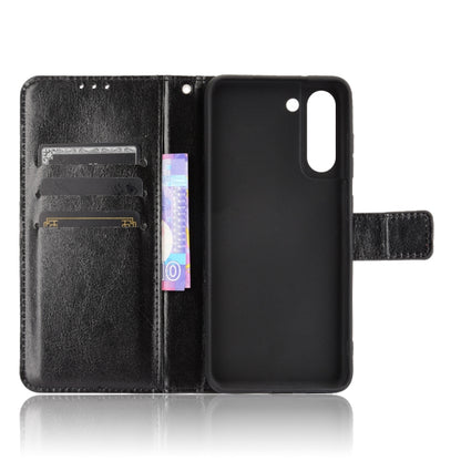For Samsung Galaxy S21 FE Crazy Horse Texture Horizontal Flip Leather Case with Holder & Card Slots & Lanyard(Black) by buy2fix