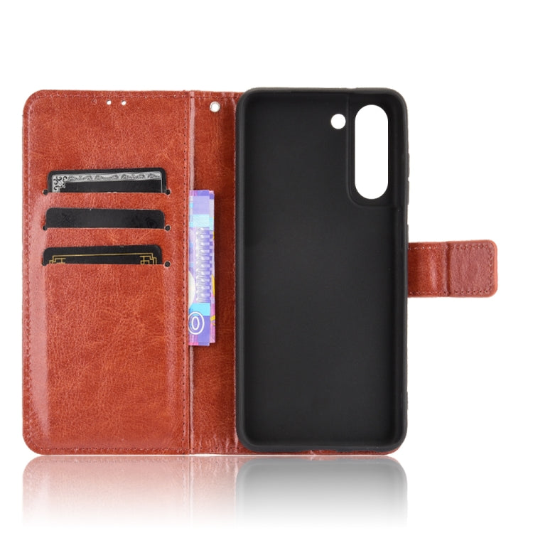 For Samsung Galaxy S21 FE Crazy Horse Texture Horizontal Flip Leather Case with Holder & Card Slots & Lanyard(Brown) by buy2fix