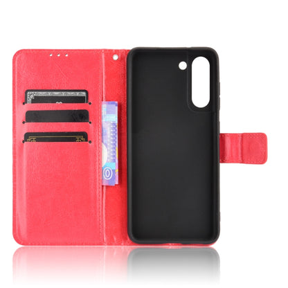 For Samsung Galaxy S21 FE Crazy Horse Texture Horizontal Flip Leather Case with Holder & Card Slots & Lanyard(Red) by buy2fix