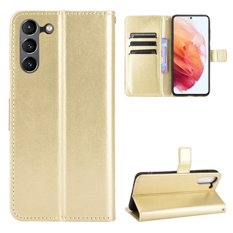 For Samsung Galaxy S21 FE Crazy Horse Texture Horizontal Flip Leather Case with Holder & Card Slots & Lanyard(Gold) by buy2fix