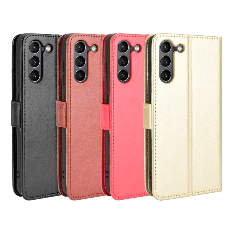 For Samsung Galaxy S21 FE Crazy Horse Texture Horizontal Flip Leather Case with Holder & Card Slots & Lanyard(Gold) by buy2fix