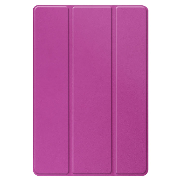 For Amazon Fire HD 10 (2021) Custer Texture Horizontal Flip Leather Case with Three-folding Holder & Sleep / Wake-up Function(Purple) - Amazon by buy2fix | Online Shopping UK | buy2fix