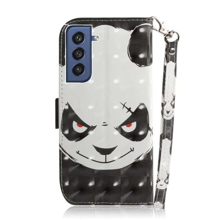 For Samsung Galaxy S21 FE 3D Colored Drawing Horizontal Flip Leather Case with Holder & Card Slots & Wallet & Lanyard(Angry Bear)) by buy2fix