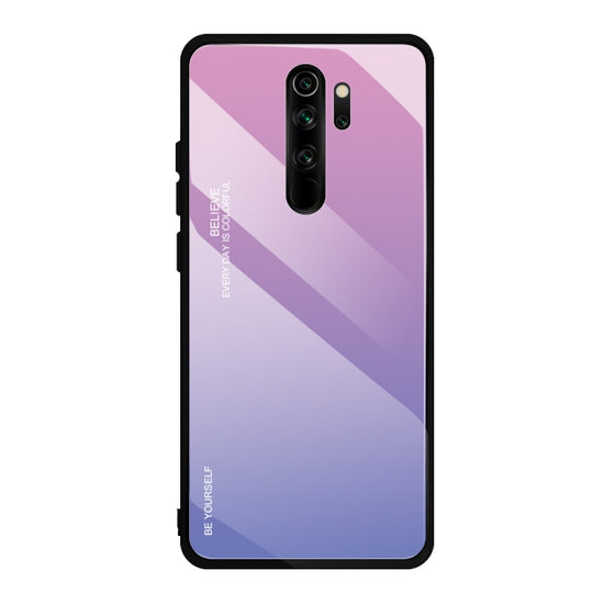 For Xiaomi Redmi Note 8 Pro Gradient Color Glass Case(Light Purple)
