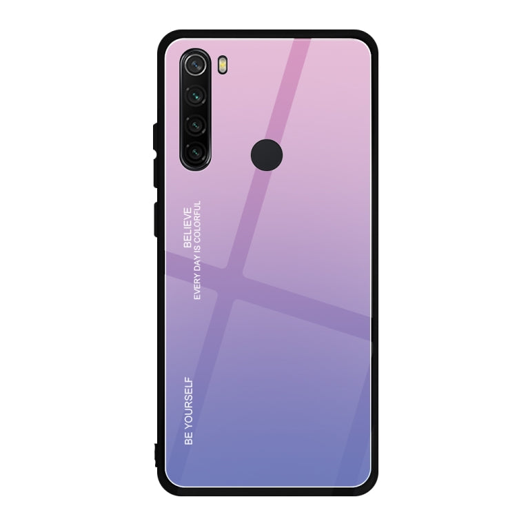 For Xiaomi Redmi Note 8 Gradient Color Glass Case(Light Purple) by buy2fix