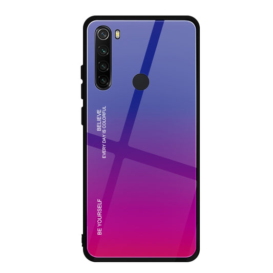 For Xiaomi Redmi Note 8 Gradient Color Glass Case(Dark Blue) - Xiaomi Cases by buy2fix | Online Shopping UK | buy2fix