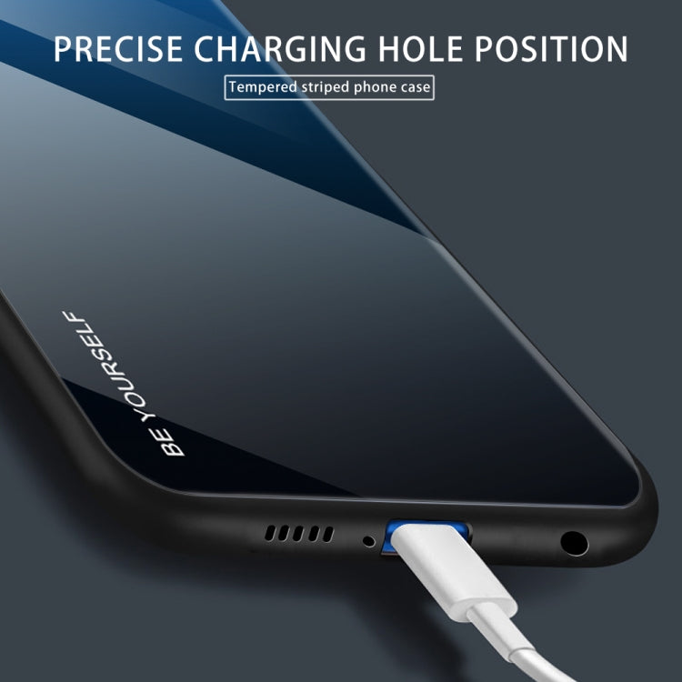 For Xiaomi Redmi Note 8 Gradient Color Glass Case(Blue) by buy2fix