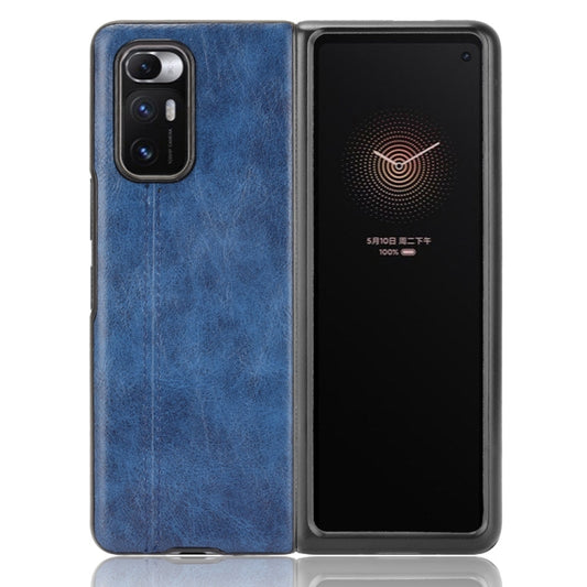 For Xiaomi Mi Mix Fold Shockproof Sewing Cow Skin Texture PC + PU + TPU Case(Blue) - Xiaomi Cases by buy2fix | Online Shopping UK | buy2fix