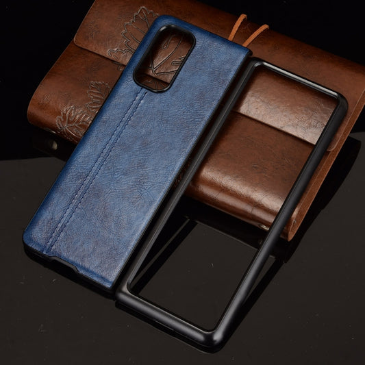 For Xiaomi Mi Mix Fold Shockproof Sewing Cow Skin Texture PC + PU + TPU Case(Blue) - Xiaomi Cases by buy2fix | Online Shopping UK | buy2fix