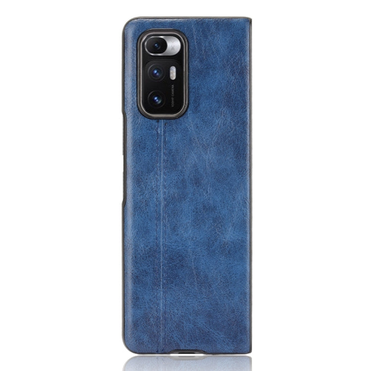 For Xiaomi Mi Mix Fold Shockproof Sewing Cow Skin Texture PC + PU + TPU Case(Blue) - Xiaomi Cases by buy2fix | Online Shopping UK | buy2fix