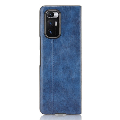 For Xiaomi Mi Mix Fold Shockproof Sewing Cow Skin Texture PC + PU + TPU Case(Blue) - Xiaomi Cases by buy2fix | Online Shopping UK | buy2fix